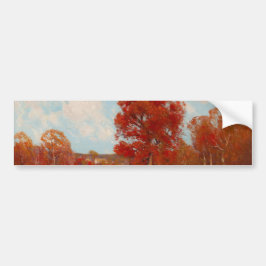 Herbstlandschaft (Landschaft im Herbst) (Rote Bäum Autoaufkleber