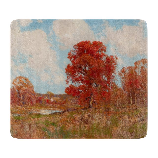 Herbstlandschaft (Landschaft im Herbst) (Rote Bäum Schneidebrett (Vorderseite)