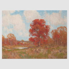Herbstlandschaft (Landschaft im Herbst) (Rote Bäum Seidenpapier