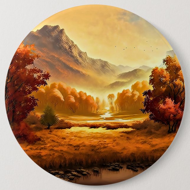 Herbstlandschaft Malerei-68754 Button (Vorderseite)
