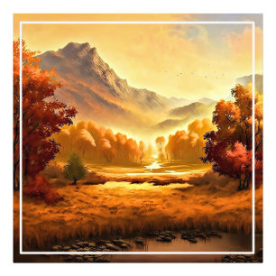 Herbstlandschaft Malerei-68754 Fotodruck
