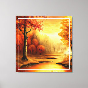 Herbstlandschaft Malerei-68754 Leinwanddruck