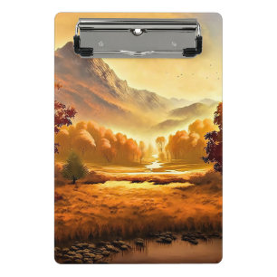 Herbstlandschaft Malerei-68754 Mini Klemmbrett