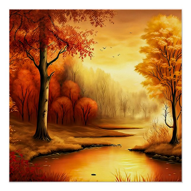 Herbstlandschaft Malerei-68754 Poster (Vorderseite)