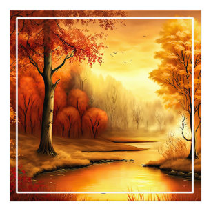 Herbstlandschaft Malerei-87546 Fotodruck
