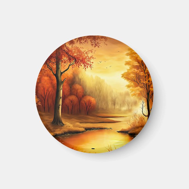 Herbstlandschaft Malerei-87546 Magnet (Vorne)