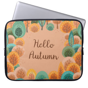 Herbstlandschaft mit abstrakter handgezeichneter E Laptopschutzhülle