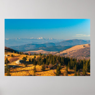 Herbstlandschaft mit Berg Triglav Poster