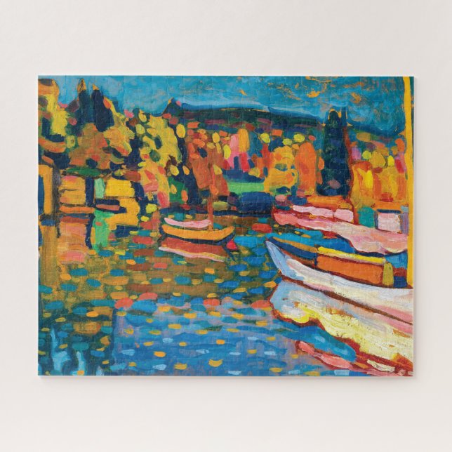 Herbstlandschaft mit Booten von Wassily Kandinsky Puzzle (Horizontal)