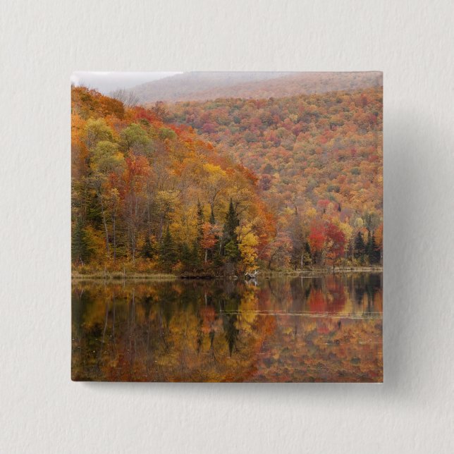 Herbstlandschaft mit See, Vermont, USA 2 Button (Vorderseite)