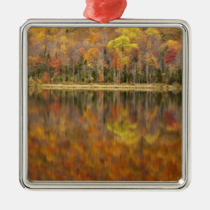 Herbstlandschaft mit See, Vermont, USA Silbernes Ornament