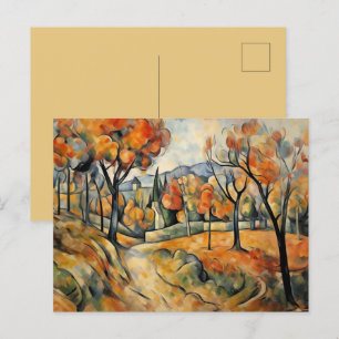 Herbstlandschaft Moderne Kunst Postkarte
