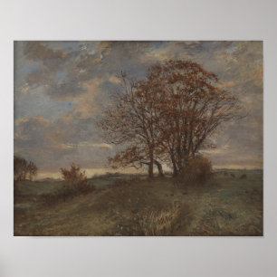 Herbstlandschaft. Öl auf Leinwand vintage Poster