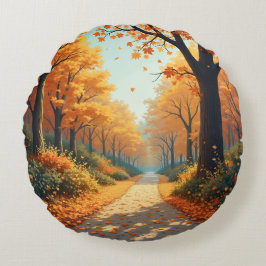 Herbstlandschaft Rundes Kissen