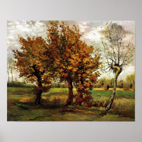 Herbstlandschaft Vier Bäume Van Gogh Kunst