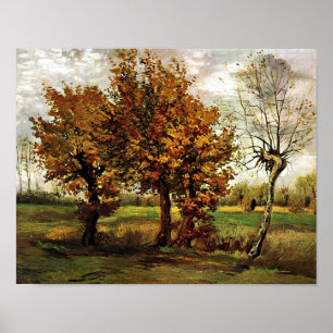 Herbstlandschaft Vier Bäume Van Gogh Kunst Poster