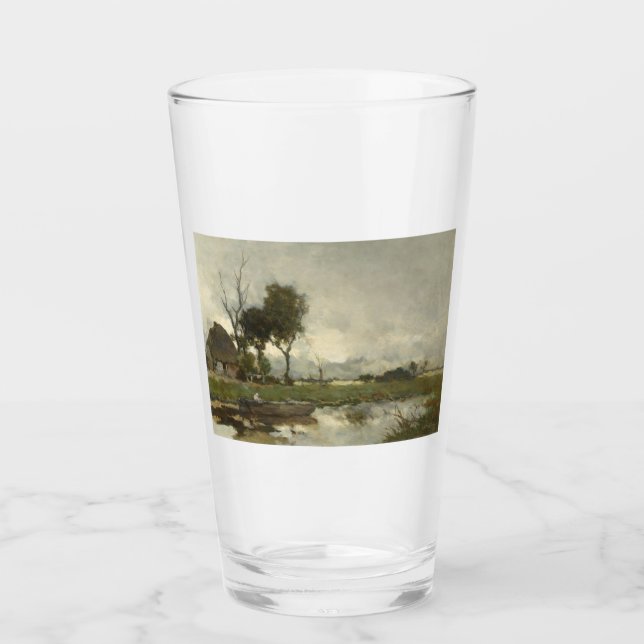 Herbstlandschaft (Vintage Niederländische Kunst) ( Glas (Vorderseite)
