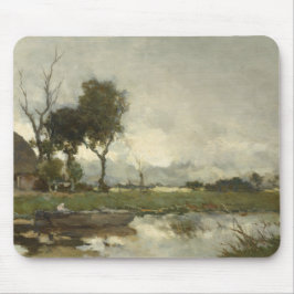 Herbstlandschaft (Vintage Niederländische Kunst) ( Mousepad