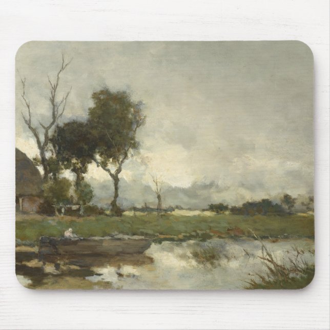 Herbstlandschaft (Vintage Niederländische Kunst) ( Mousepad (Vorne)