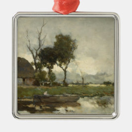 Herbstlandschaft (Vintage Niederländische Kunst) ( Ornament Aus Metall