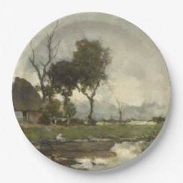 Herbstlandschaft (Vintage Niederländische Kunst) ( Pappteller