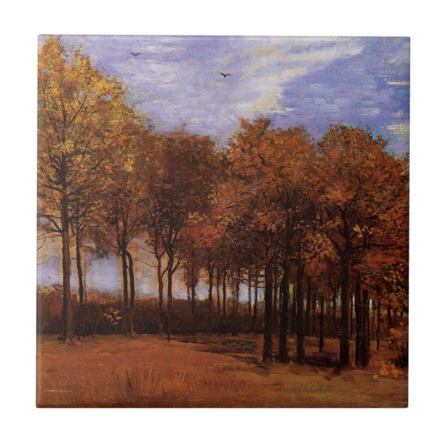 Herbstlandschaft von Vincent van Gogh Fliese (Vorderseite)