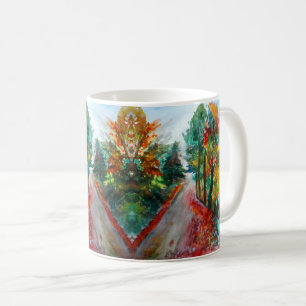 Herbstlandschaft Wasserfarbe Klassische weiße Tass Tasse