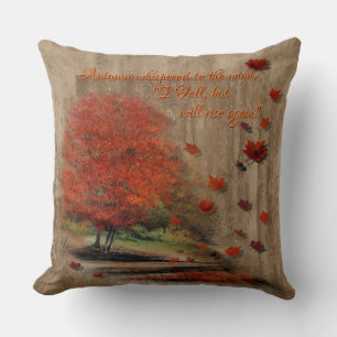 Herbstlandschaft-Wurfkissen mit fallenden Blättern Kissen