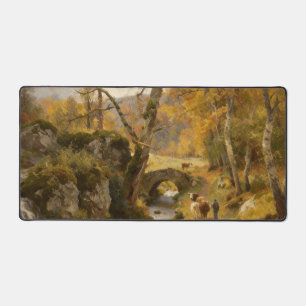 Herbstlandschaftsstrom-Schreibtischunterlage Schreibtischunterlage