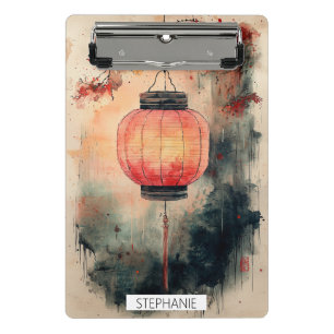 Herbstlaterne Sumi-E Aquarell Mini Klemmbrett