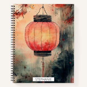 Herbstlaterne Sumi-E Aquarell Notizbuch
