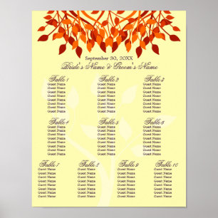 Herbstlaub 11 x 14 Sitzplan Poster