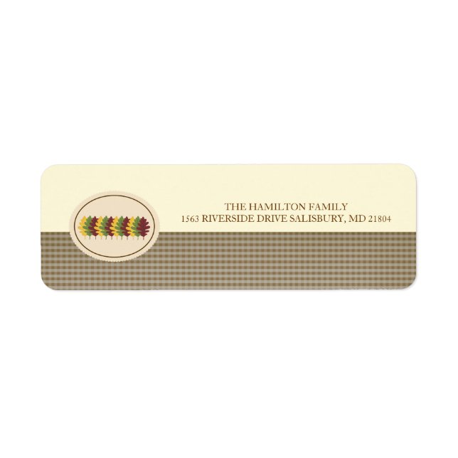 Herbstlaub Adresse Mailing Labels (Vorne)