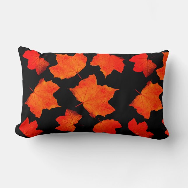 Herbstlaub Ahornbaum Foliage Orange Black Custom Lendenkissen (Vorderseite)