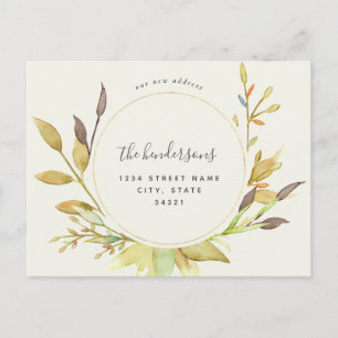 Herbstlaub Ankündigung des neuen Hauses Postkarte