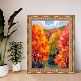 Herbstlaub | Aquarell-Natur Herbstblätter Poster