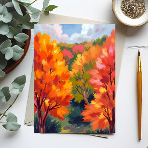 Herbstlaub   Aquarell-Natur Herbstblätter Postkarte
