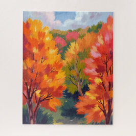 Herbstlaub | Aquarell-Natur Herbstblätter Puzzle