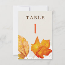 Herbstlaub Aquarell-Tabellennummern