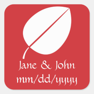 Herbstlaub auf dem Kirschsticker Quadratischer Aufkleber