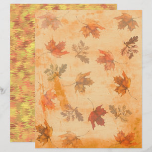 Herbstlaub auf Grunge-Hintergrund Scrapbook Papier