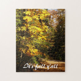 Herbstlaub auf Landstraße Puzzle