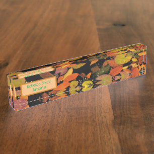 HERBSTLAUB AUF POND NAMENSPLAKETTE