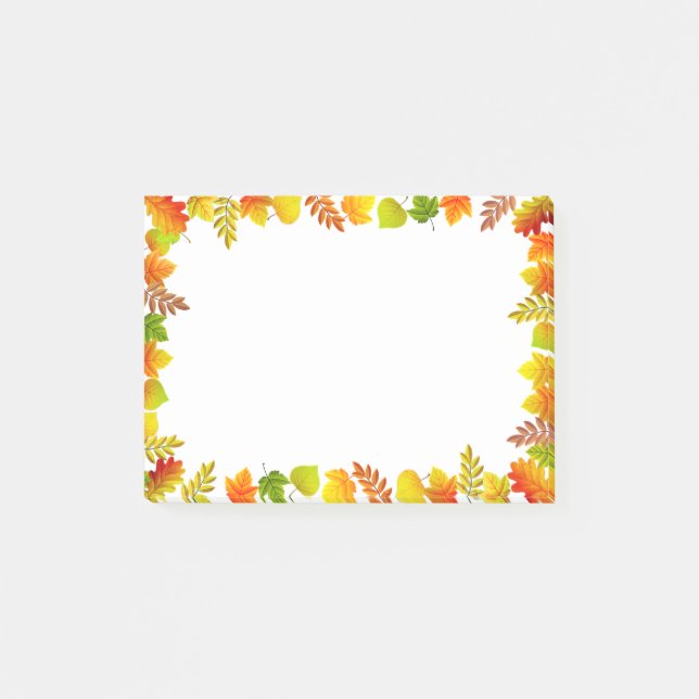 Herbstlaub auf Weiß Post-it Klebezettel (Vorderseite)