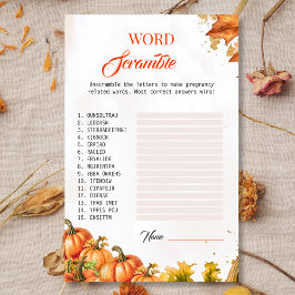 Herbstlaub Baby Showroom Word Scramble Game Card