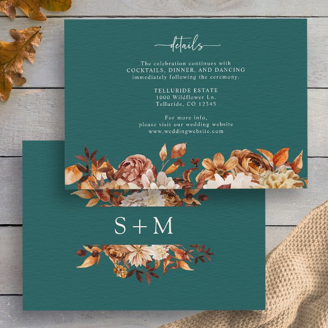 Herbstlaub Begleitkarte (Simple Fall Leaves Enclosure Card Monogrammed by Painted Paperie
)
