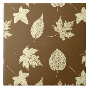 Herbstlaub - beige und schokoladenbraun fliese