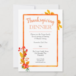 Herbstlaub & Berries Erntedank Dinner Einladung