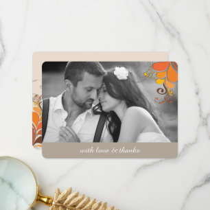 Herbstlaub Blumenkohl-Wirbel Hochzeit Dankeschön F Dankeskarte