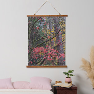 Herbstlaub Botanik Wandteppich Mit Holzrahmen
